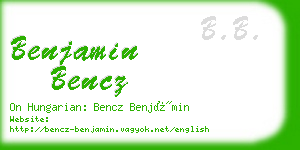 benjamin bencz business card